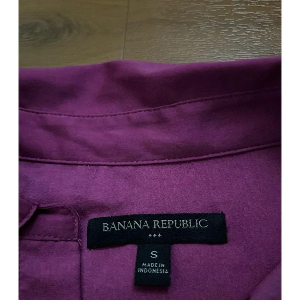 Womens Banana‎ Republic Satin Deep V-Neck Blouse Top Shirt
